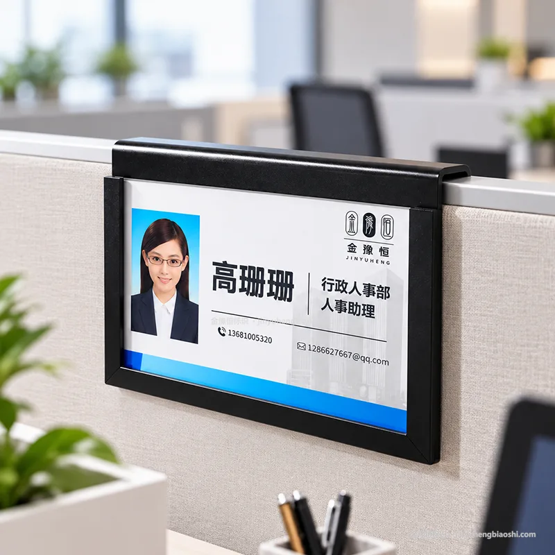 办公人员信息展示牌,插槽结构,快速更换员工照片与岗位内容